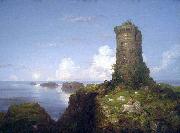 Thomas Cole Italian Coast Scene with Ruined Tower oil painting artist